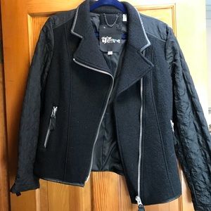 Black wool Moto jacket